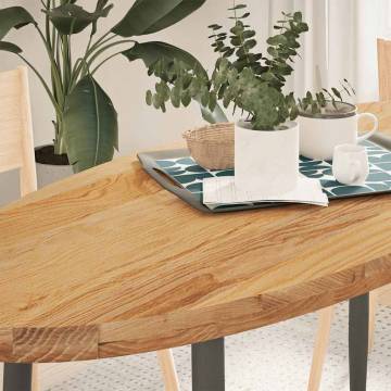 Light Brown Solid Wood Table Top - 140x60 cm Oval Design