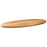 Light Brown Solid Wood Table Top - 140x60 cm Oval Design