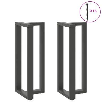 Bar Table Legs T-Shaped - 2 pcs Anthracite Steel 40x35x(101-102)cm