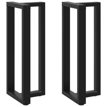 Bar Table Legs T-Shaped | 2 pcs Black Steel | Hipomarket UK