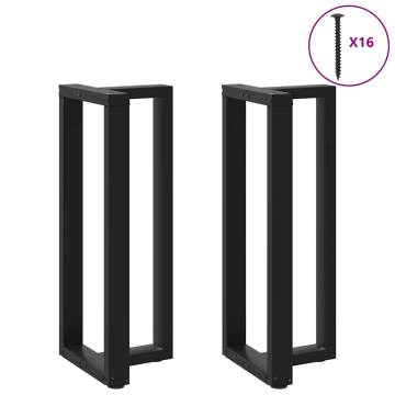 Bar Table Legs T-Shaped | 2 pcs Black Steel | Hipomarket UK