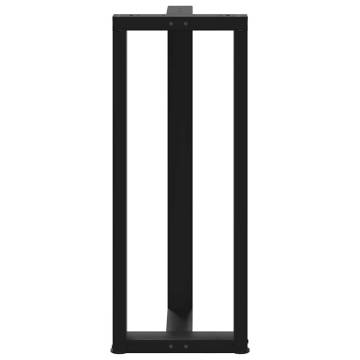 Bar Table Legs T-Shaped | 2 pcs Black Steel | Hipomarket UK