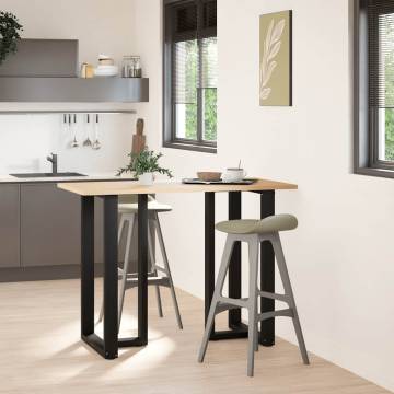 Bar Table Legs T-Shaped 2 pcs Black - Durable Steel Design