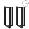 Bar Table Legs T-Shaped 2 pcs Black - Durable Steel Design