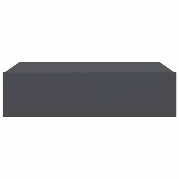 Stylish Grey TV Cabinet with LED Lights - 60x35x15.5 cm