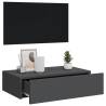 Stylish Grey TV Cabinet with LED Lights - 60x35x15.5 cm