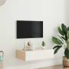 Stylish TV Cabinet with LED Lights - White 60x35x15.5 cm