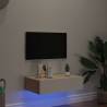 Stylish TV Cabinet with LED Lights - White 60x35x15.5 cm