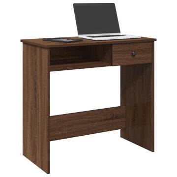 Desk Brown Oak 80x40x75 cm - Durable Engineered Wood