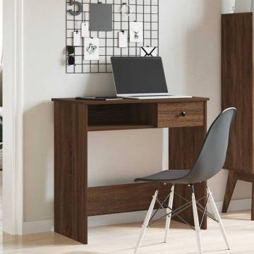 Desk Brown Oak 80x40x75 cm - Durable Engineered Wood