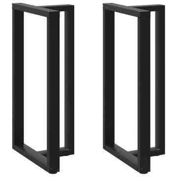 T-Shaped Bar Table Legs - 2 pcs Black Steel (60x35x111-112 cm)