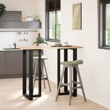 T-Shaped Bar Table Legs - 2 pcs Black Steel (60x35x111-112 cm)