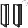 T-Shaped Bar Table Legs - 2 pcs Black Steel (60x35x111-112 cm)