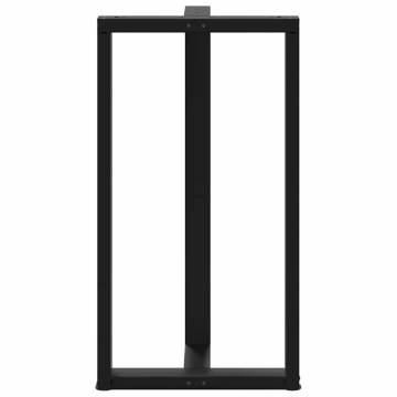 T-Shaped Bar Table Legs - 2 pcs Black Steel (60x35x111-112 cm)