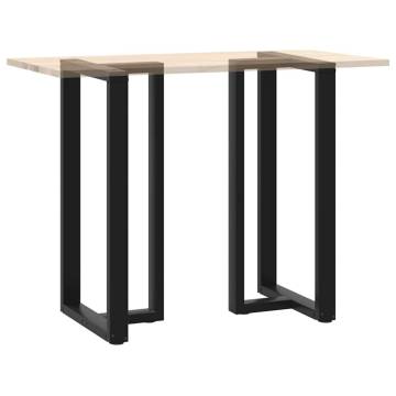 T-Shaped Bar Table Legs - 2 pcs Black Steel (60x35x111-112 cm)