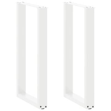 Coffee Table Legs U-Shaped - White Steel | 50x(90-91) cm - 2 pcs