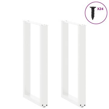 Coffee Table Legs U-Shaped - White Steel | 50x(90-91) cm - 2 pcs