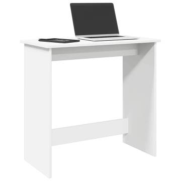 Stylish White Desk 84x40x75 cm - Durable Engineered Wood