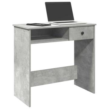 Concrete Grey Desk 80x40x75 cm - Engineered Wood | Hipo Market