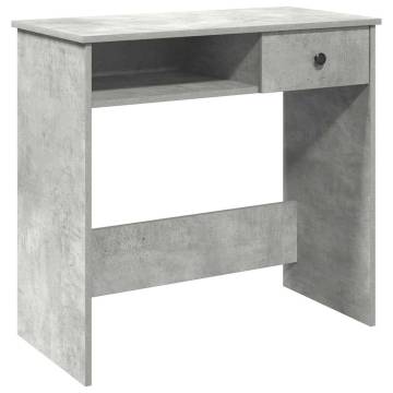 Concrete Grey Desk 80x40x75 cm - Engineered Wood | Hipo Market