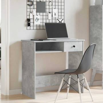 Concrete Grey Desk 80x40x75 cm - Engineered Wood | Hipo Market