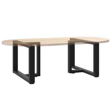 Black T-Shaped Coffee Table Legs - 2 pcs Steel 60x25x42-43 cm