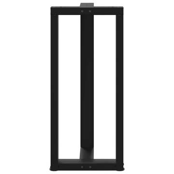 Bar Table Legs T-Shaped 2 pcs Black - Durable Steel Design