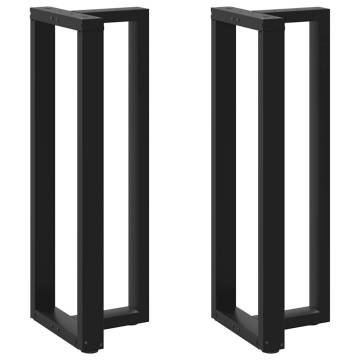 T-Shaped Bar Table Legs - 2 pcs Black Steel 50x35x111-112 cm