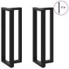 T-Shaped Bar Table Legs - 2 pcs Black Steel 50x35x111-112 cm