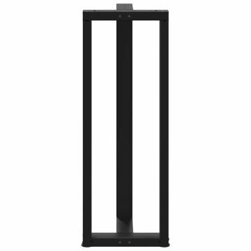 T-Shaped Bar Table Legs - 2 pcs Black Steel 50x35x111-112 cm