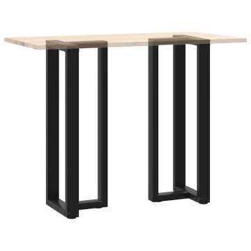 T-Shaped Bar Table Legs - 2 pcs Black Steel 50x35x111-112 cm