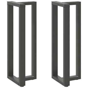 Bar Table Legs T-Shaped 2 pcs Anthracite Steel - Hipomarket