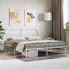 Metal Bed Frame with Headboard White 160x200 cm Colour white Size 160 x 200 cm Model with headboard 