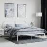 White Metal Bed Frame with Headboard - 160x200 cm