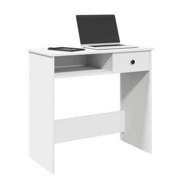 Stylish White Desk 80x40x75 cm - Durable Engineered Wood