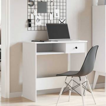 Stylish White Desk 80x40x75 cm - Durable Engineered Wood