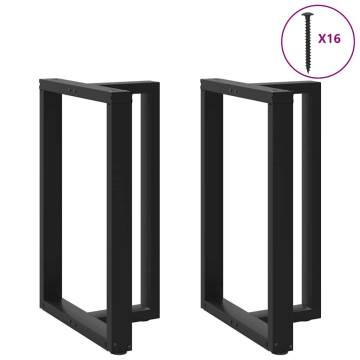 T-Shaped Bar Table Legs - Black Steel (2 pcs) | Hipomarket