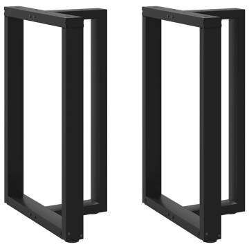 T-Shaped Bar Table Legs - Black Steel (2 pcs) | Hipomarket