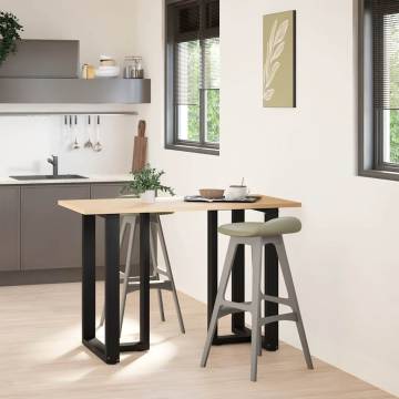 T-Shaped Bar Table Legs - Black Steel (2 pcs) | Hipomarket