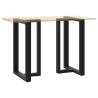 T-Shaped Bar Table Legs - Black Steel (2 pcs) | Hipomarket