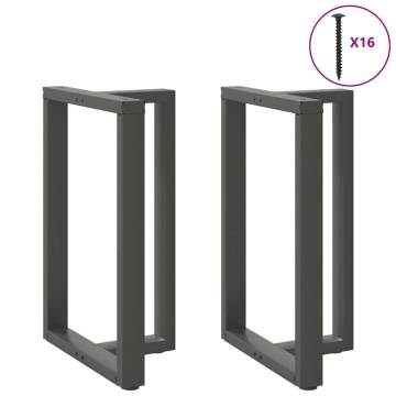 T-Shaped Bar Table Legs (2 pcs) - Anthracite Steel 60x35cm