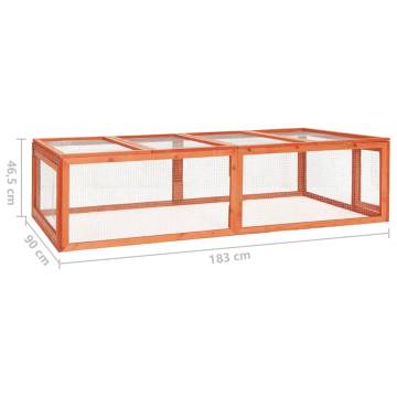 Rabbit Hutch 183x90cm - Solid Firwood Outdoor Enclosure