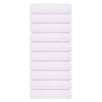 Hand Towels 10 pcs White 50x100 cm - 100% Cotton, 360 gsm