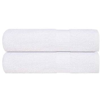 Premium 100% Cotton Shower Towels - 2 pcs White, 70x140 cm