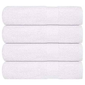 Soft & Absorbent White Bath Towels - 4 pcs, 100% Cotton