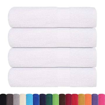 Soft & Absorbent White Bath Towels - 4 pcs, 100% Cotton