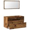 Stylish Bathroom Cabinet with Mirror - Old Wood Finish