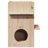 Wooden Cat House 43x43x60 cm - Durable Pine Design