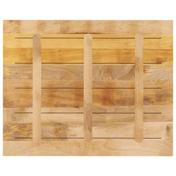 Table Top 100x80 cm Solid Wood Rough Mango - Rustic Charm