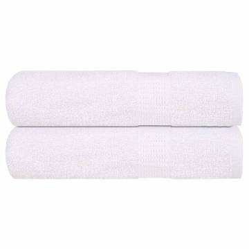 Bath Towels 2 pcs White 100x150 cm 100% Cotton - Hipomarket